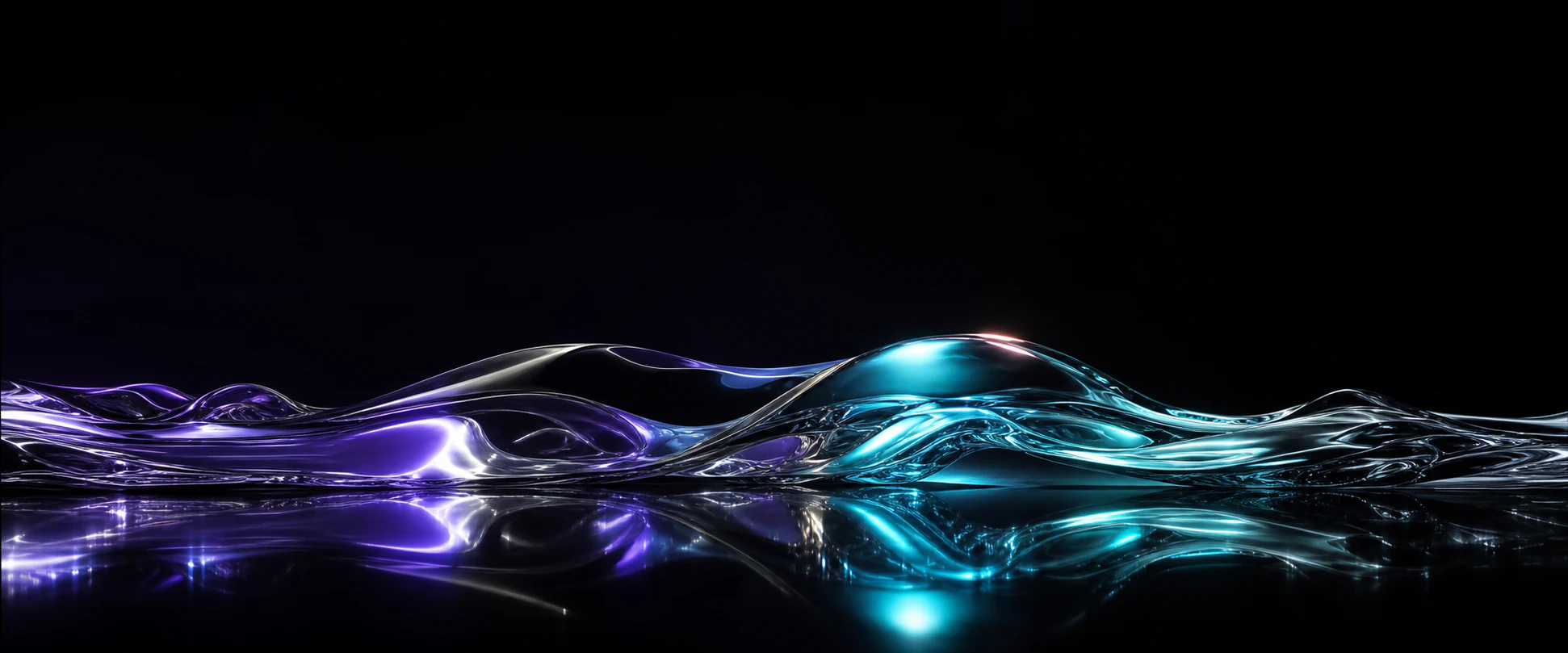 Editorial silhouette crossing a luminous glass landscape